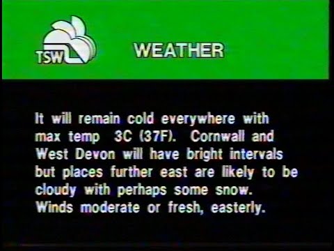 Monday 14th February 1983 ITV TSW - Postscript - Weather - Shipping Forecast - Looks Familiar - Rare