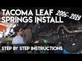 How To Install Tacoma Leaf Spring How To Choose The Correct Leaf Springs Expedition Series