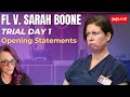 LIVE COURT | FL v. Sarah Boone Trial Day 1 - Opening Statements & Witnesses