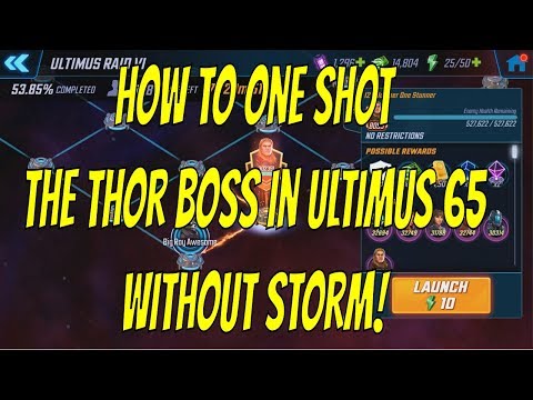 How To One Shot The Thor Boss Node In Ultimus 65 Without Storm! - Marvel Strike Force