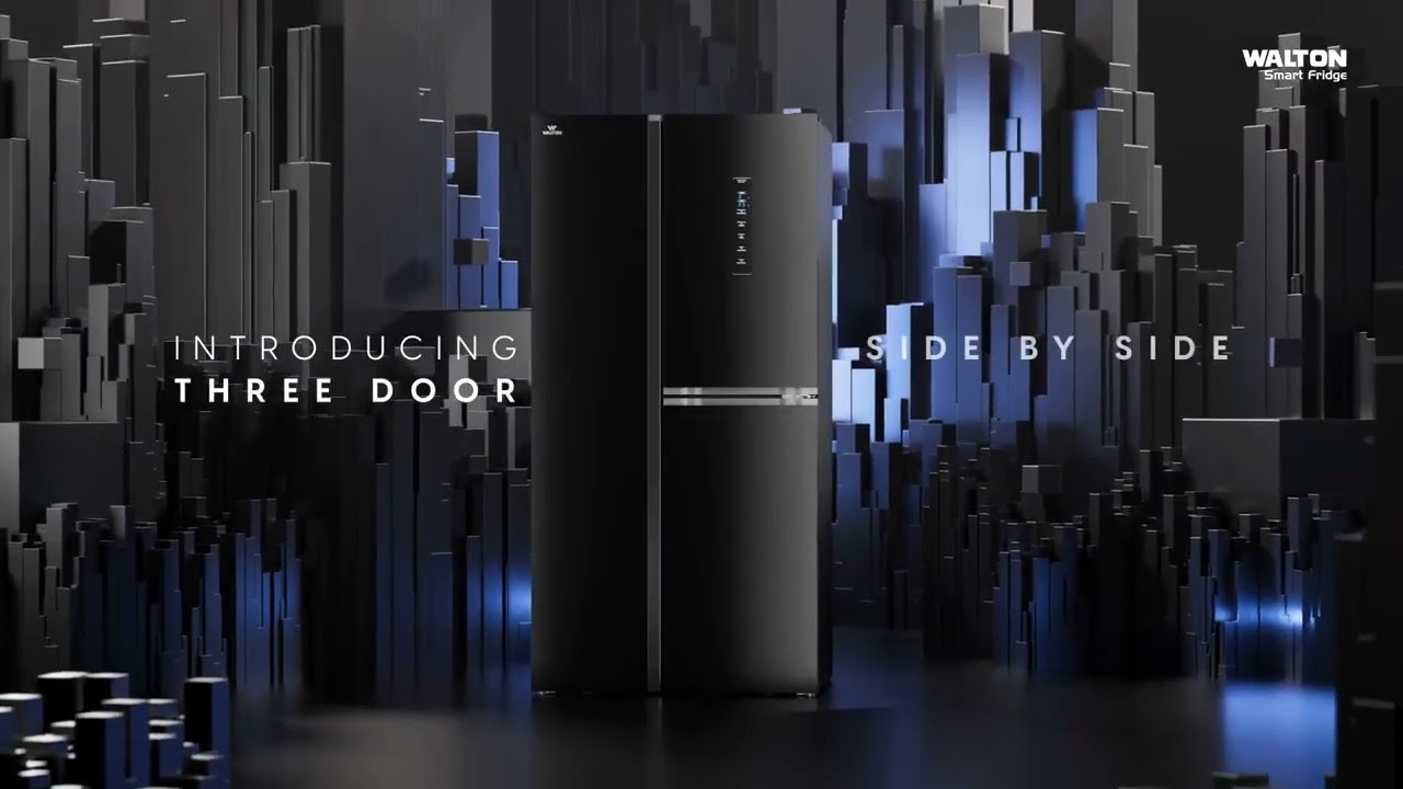 Walton Smart Fridge – Three Door Side By Side 3D Product Launch Reveal – video thumbnail