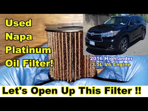 Napa Platinum Cartridge Oil Filter PFL47047 Cut Open, Used Napa Platinum PFL47047 Oil Filter
