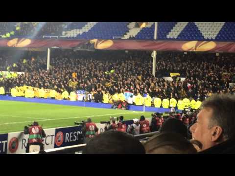 Everton vs young boys - young boys fans singing and dancing!