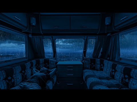 10 Hours ⚡️ Rain & Wave sound 😴Drifted into a good night's sleep while in a cruise floating offshore