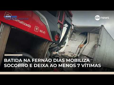 Acidente grave na Rodovia Fernão Dias deixa ao menos sete vítimas | #NewsPrimeiraEdição