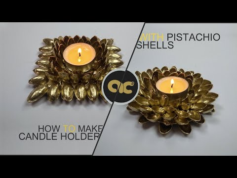 , title : 'DIY : How To Make Candle Holder With PistaChio Shells | كيف تصنع حامل للشمع بقشور الفستق'