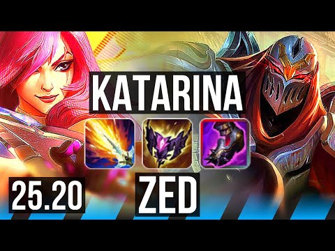 KATARINA vs ZED (MID) | Dominating | EUW Master | 25.20