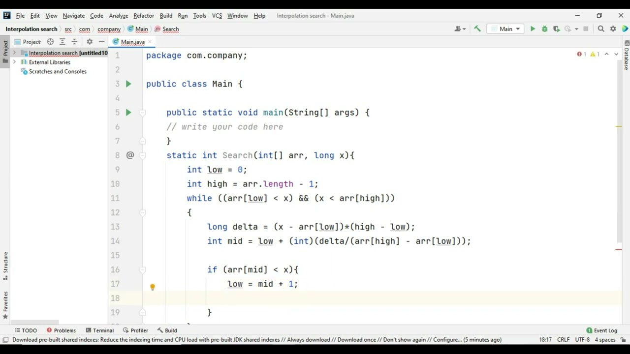 Java Interpolation Search