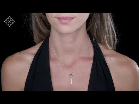 Stellato Collection Triangle and Bar Diamond Necklace in 9K White Gold - D3544