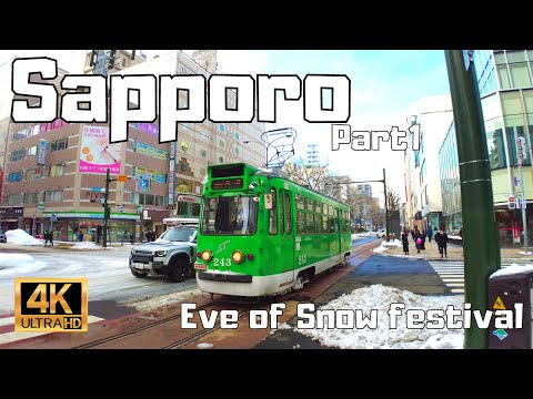 【4K Walk】Japan walking tour - Sapporo - Explore Japan's northernmost Metropolitan city in winter.