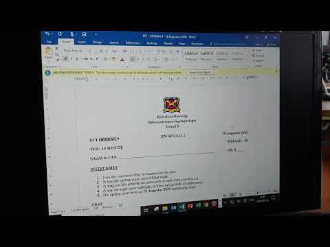 RTT GRAAD 8: 20 Augustus 2020 - periode 2 (20082)