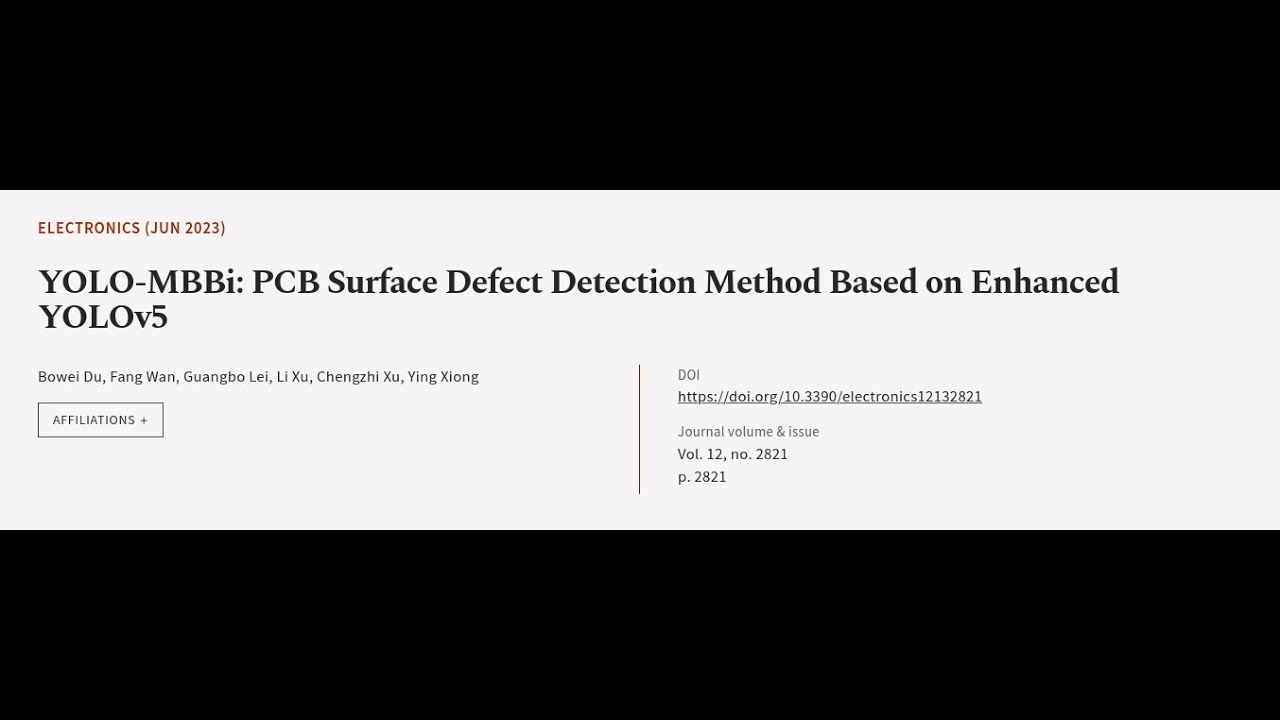 YOLO-MBBi: PCB Surface Defect Detection Method Based on Enhanced YOLOv5 | RTCL.TV