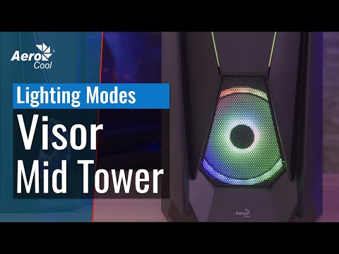 AEROCOOL PGS VISOR-G-BK-v1 ARGB Juodas Mid Tower PC dėklas video