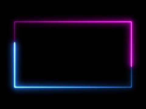 Neon Frame Light Animate Background | Free Stock Video Footage HD 4K