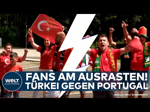 FUßBALL-EM: Fans am ausrasten! - Türkei GEGEN Portugal - Camping der Zuschauer
