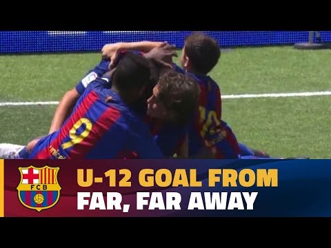 Gerard Hernàndez launches a strike from beyond midfield in the La Liga Promises final