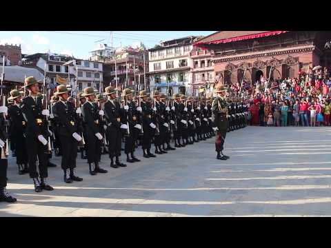Nepali Army playing National Anthem of Nepal during IndraJatra Celebration