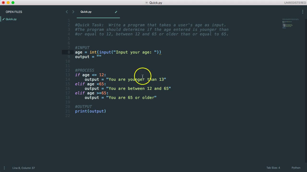 PYTHON 3 - Conditional Statement Simple Question