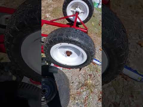 Installing no flat tires to a wheel cart from Harbor frights holds up to 300lbs