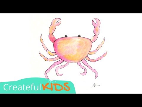 How To Draw and Paint a Crab - Art Lesson for Kids
