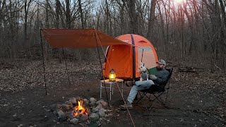 Camping Alone in a Huge Inflatable Tent in the Woods