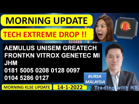 Morning KLSE BURSA Update - 14-1-2022 -  TECH EXTREME DROP !! AEMULUS UNISEM GREATECH FRONTKN VITROX