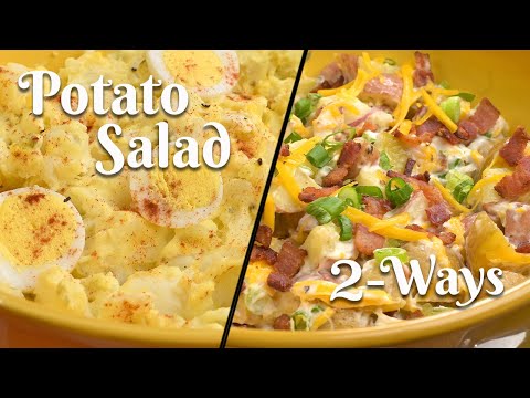 POTATO SALAD 2 WAYS: CLASSIC & LOADED BAKED POTATO SALAD: Easy Recipes/Perfect Summer Side Dishes