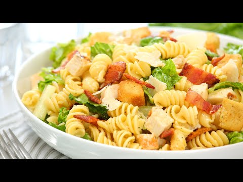 Make-Ahead Chicken Caesar Pasta Salad | Perfect for Meal Prepping!