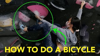 Teaching a Beginner Climber How to Bicycle - A Technique used for Overhang Climbing