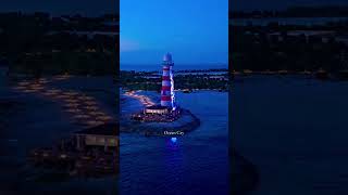 Ocean Cay Lighthouse 💡with msc friend  Enrique Torruella 💙 #oceancay #lighthouse #bahamas #msccruise