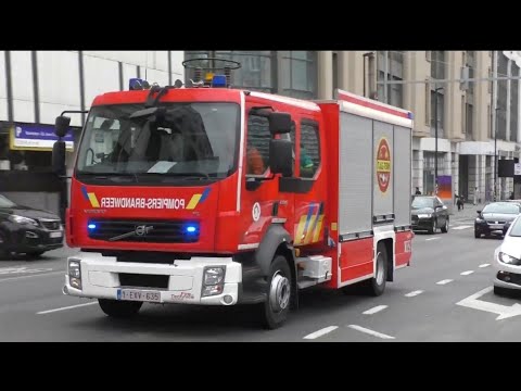 2X Speciaal Brandweer Brussel Logistiek T18 + TAG Team T2  met spoed onderweg in Brussel