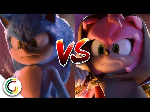 [3D Animation] Sonic VS Amy - Comparison Side by Side | Sonic Movie 3
