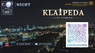 4K TIESIOGINĖ TRANSLACIJA Klaipėda, Lietuva 🌙 Miego muzika ir atsipalaidavimas | Naktis prie lagūnos