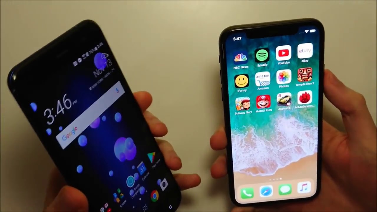 iPhone X vs HTC U11 Speed Test & Camera Comparison