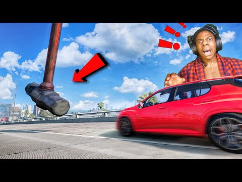 CARS VS GIANT HAMMER 😱 - [BeamNG.Drive]