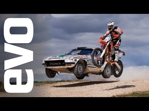 KTM 450 EXC v Datsun 240Z rally car | evo CAR v BIKE