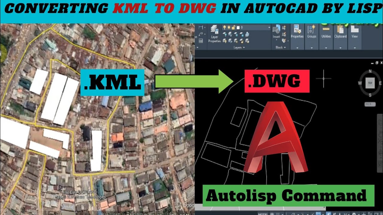 KML to DWG autocad file by Lisp || Unlocking AutoCaD hidden features