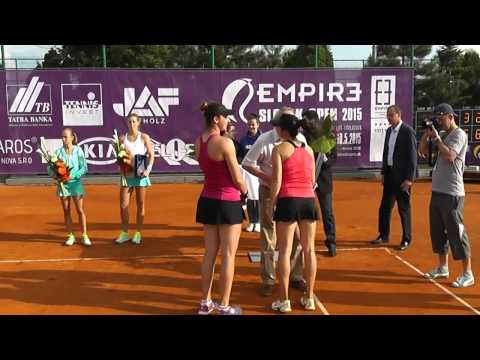 EMPIRE Slovak Open 2015: doubles final, ceremony, Beygelzimer/Gasparyan - Krunic/Martic  6-3, 6-2