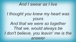 Keith Urban - I Thought You Knew Lyrics