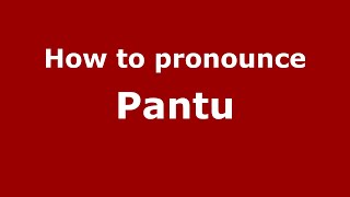 How to pronounce Pantu