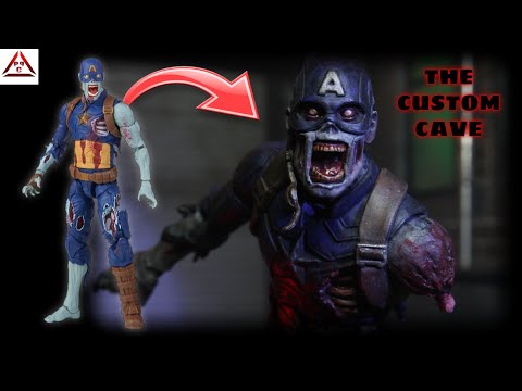 The Custom Cave: Marvel Legends WHAT IF Zombie Captain America (Repaint & Mod)