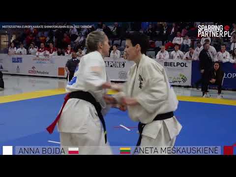 Anna Bojda vs Aneta Meskauskiene Women 55-65kg European Karate Shinkyokushin Championship 2022