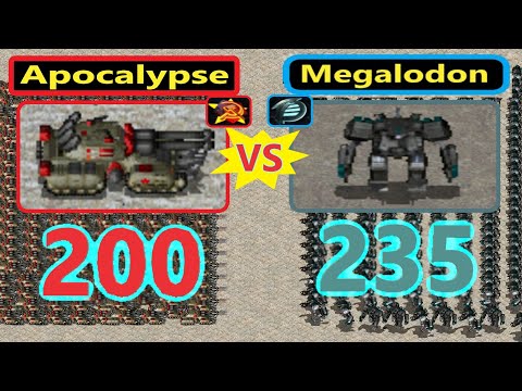 Apocalypse vs Megalodon - Same Cost - Red Alert 2 Mental Omega