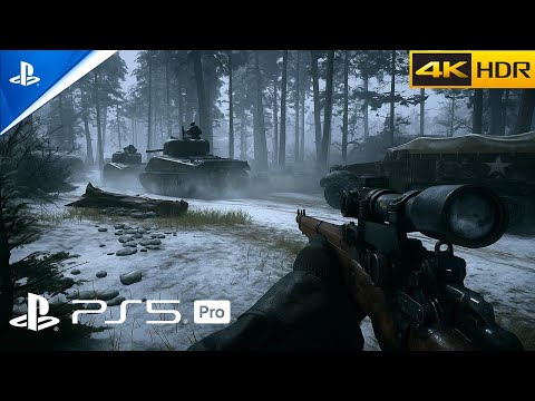 Battle of the Bulge | Call of Duty WWII | Realism | PS5 Pro [4K 60FPS] | Ardennes Offensive Gameplay