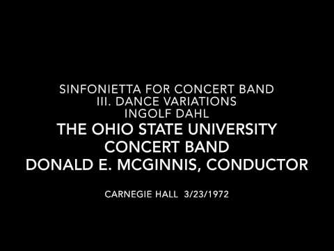 "Sinfonietta for Concert Band - III. Dance Variations" by Ingolf Dahl