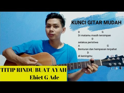KUNCI GITAR MUDAH - TITIP RINDU BUAT AYAH - Ebiet G.Ade ( Tutorial Gitar Mudah )