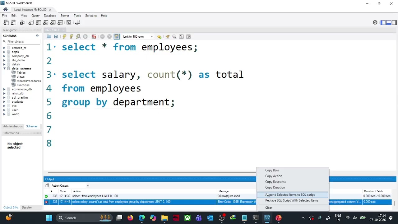 Aggregating data with GROUP BY and HAVING