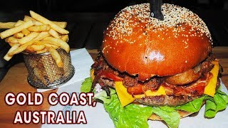 Phat Bastard Burger Challenge w/ Pulled Pork &amp; Onion Rings!!