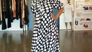 Raven Polka Dot Bow Tie MAXI Dress