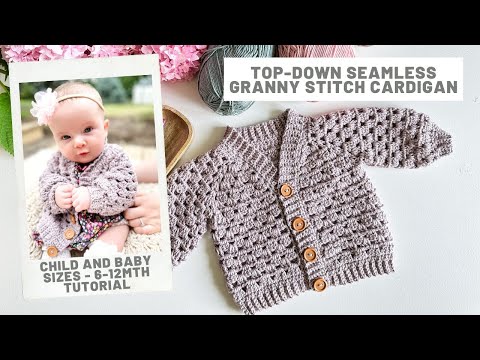 Mini Pop Cardigan – Häkelanleitung für einen Cardigan in Baby- und Kindergröße (von oben nach unt...